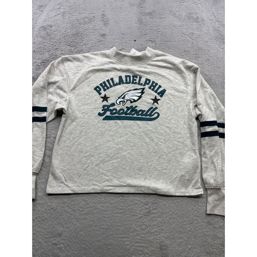 Philadelphia Eagles NFL Graphic Sweatshirt Oatmeal Heather Womens Medium NWT